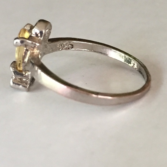 Vintage stamped 925 hammered  citron mouse ring - Picture 2 of 4